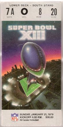 Super Bowl XIII       Ticket
