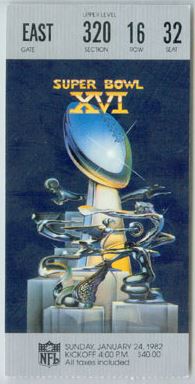 Super Bowl XVI        Ticket