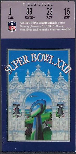 Super Bowl XXII       Ticket
