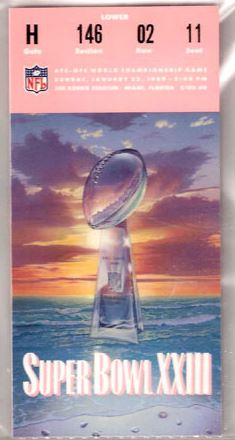 Super Bowl XXIII      Ticket