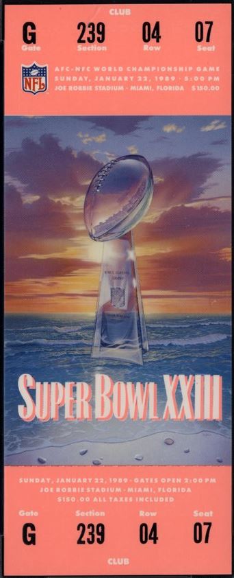 Super Bowl XXIII      Ticket
