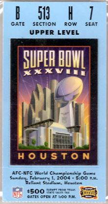 Super Bowl XXXVIII    Ticket