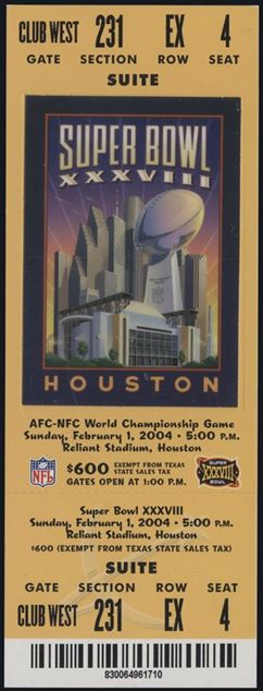 Super Bowl XXXVIII    Ticket