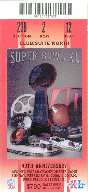 Super Bowl XL         Ticket