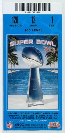 Super Bowl XLI        Ticket