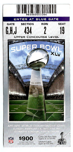 Super Bowl XLV        Ticket