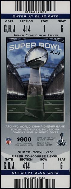 Super Bowl XLV        Ticket
