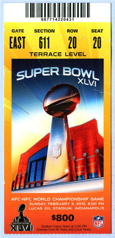Super Bowl XLVI       Ticket