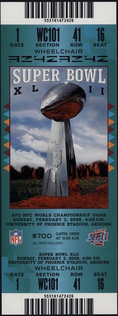 Super Bowl XLII       Ticket