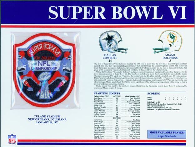 Super Bowl VI         Patch