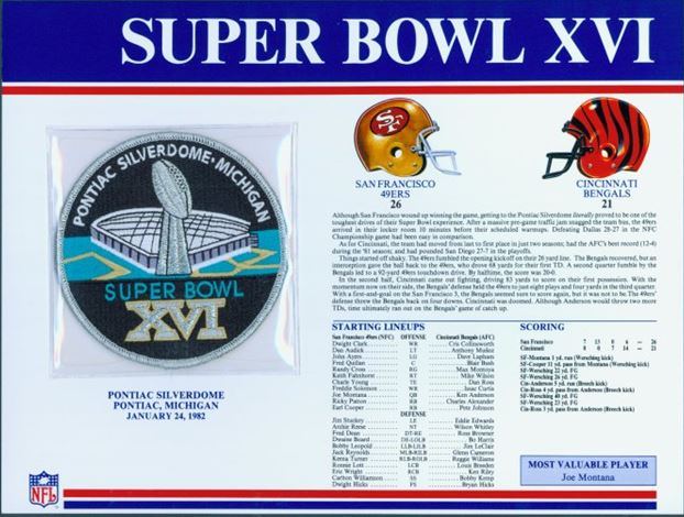 Super Bowl XVI        Patch