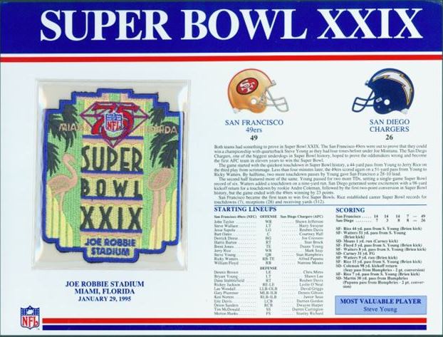 Super Bowl XXIX       Patch