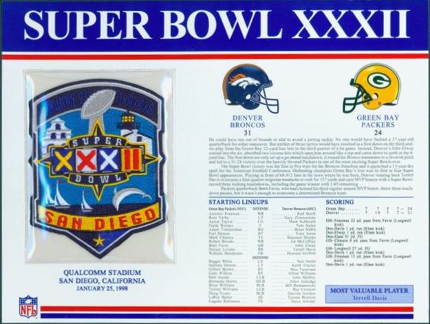 Super Bowl XXXII      Patch
