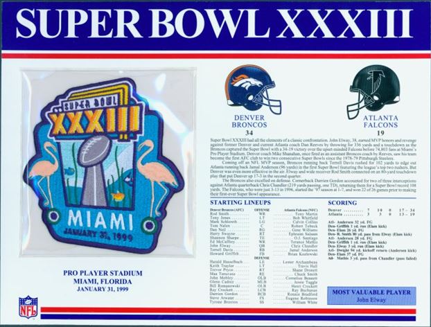 Super Bowl XXXIII     Patch