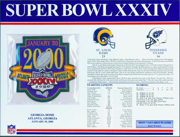 Super Bowl XXXIV      Patch