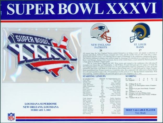 Super Bowl XXXVI      Patch