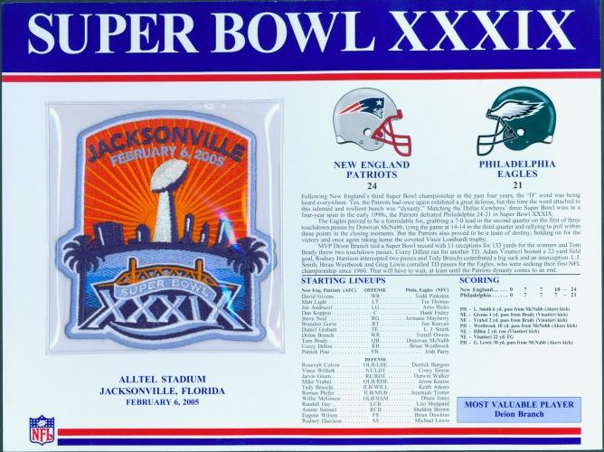 Super Bowl XXXIX      Patch