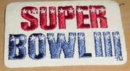 Super Bowl III        Patch